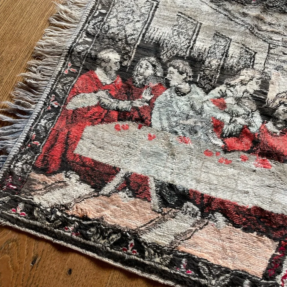 Vintage Last Supper Da Vinci Velvet Wall Hanging